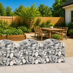 Arched Gabion Basket 100x50x80/100 cm Garden Decorative Retaining Wall Barrier