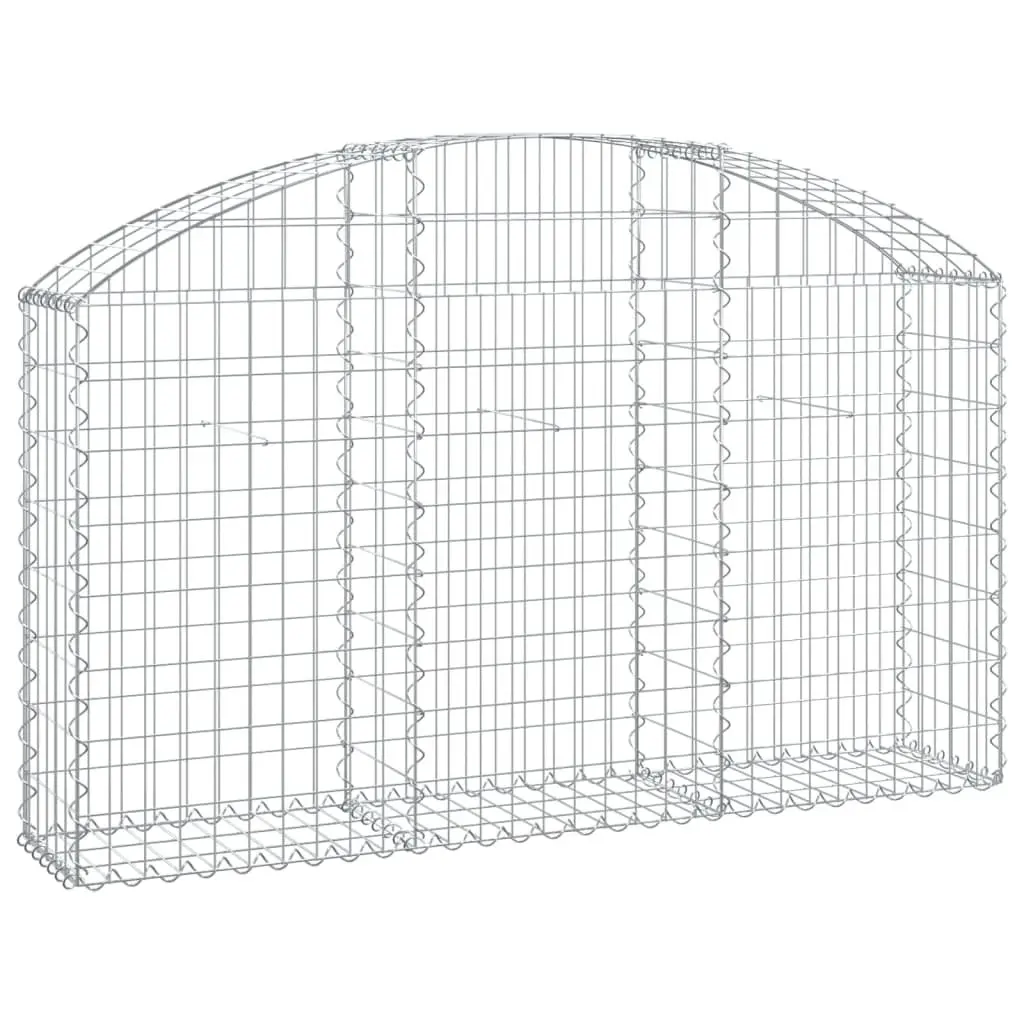 Gabion Basket Arched Garden Retaining Wall 150x30x80/100 cm Silver