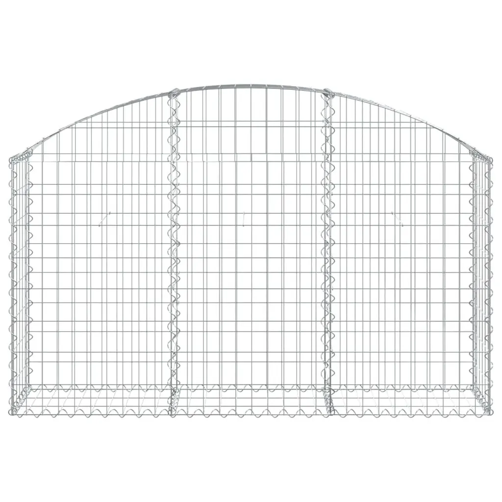 Gabion Basket Arched Garden Retaining Wall 150x30x80/100 cm Silver