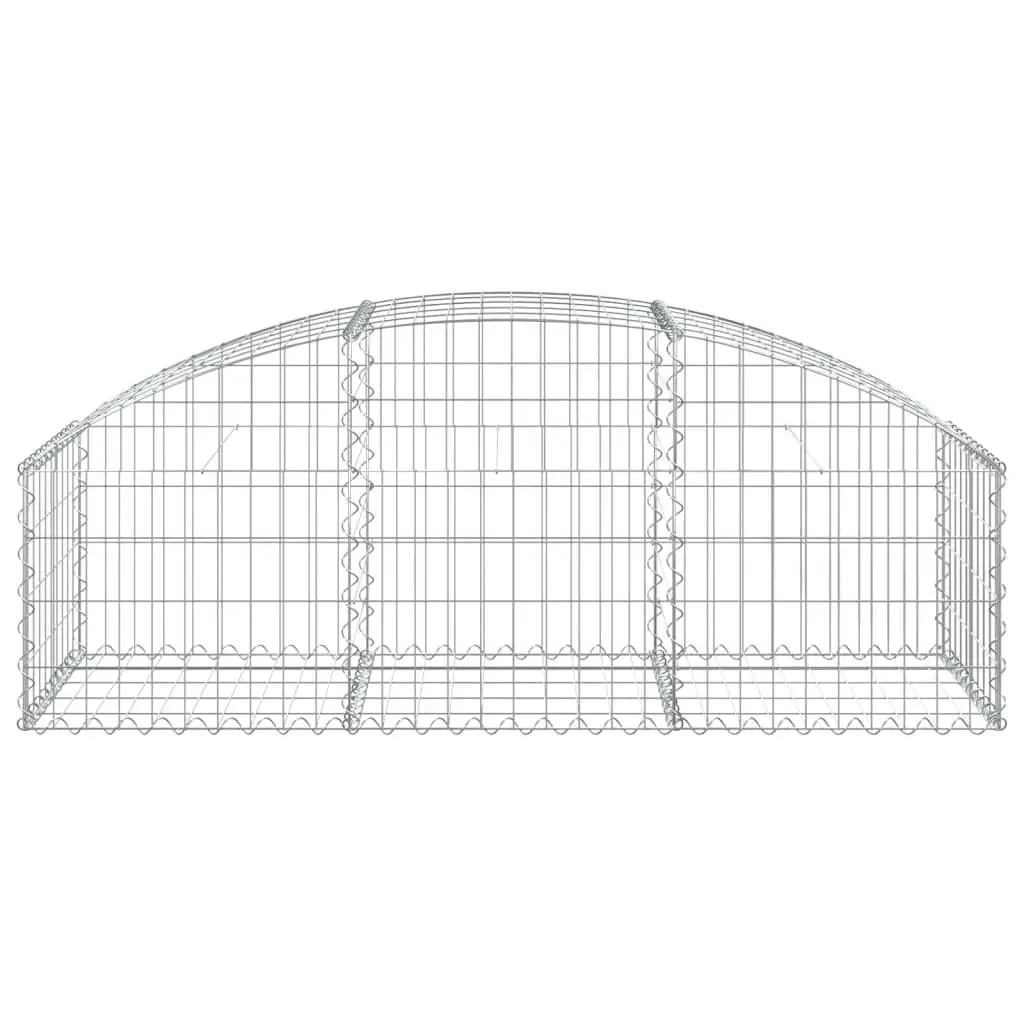 Arched Gabion Basket Garden Barrier 150x50x40/60 cm Silver