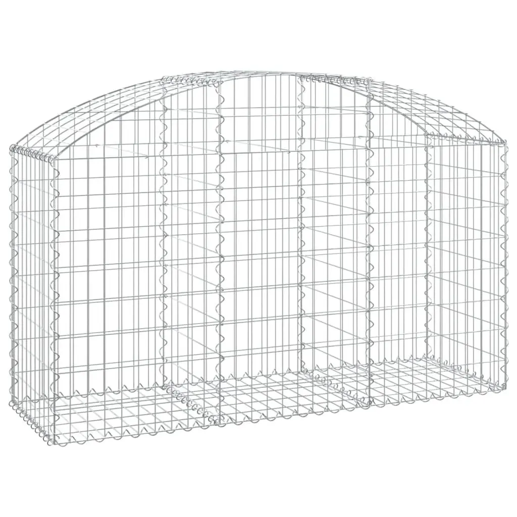 Arched Gabion Basket Garden Barrier Retaining Wall Decorative Outdoor 150 x 50 x 80/100 cm Silver