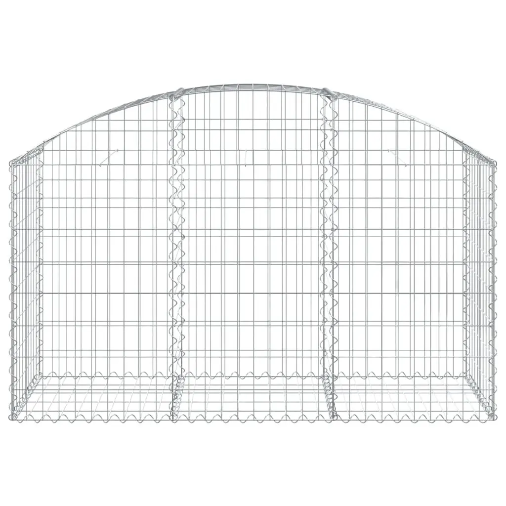 Arched Gabion Basket Garden Barrier Retaining Wall Decorative Outdoor 150 x 50 x 80/100 cm Silver
