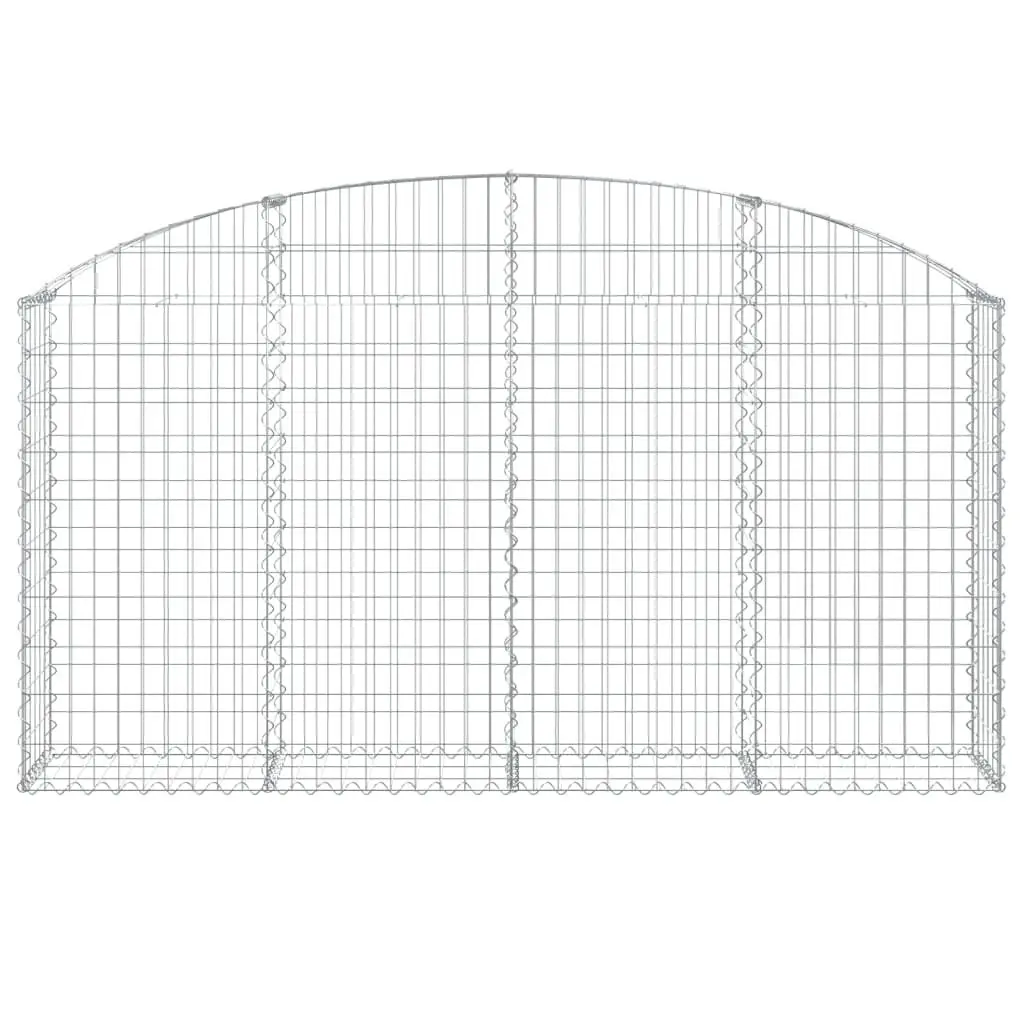 Arched Gabion Basket Garden Decorative Retaining Wall 200x30x100120 cm Silver