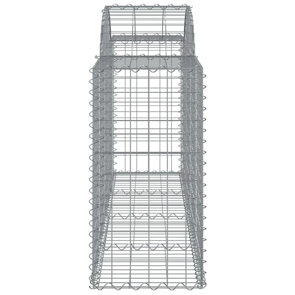 Arched Gabion Basket Garden Barrier 200x50x80/100 cm Silver