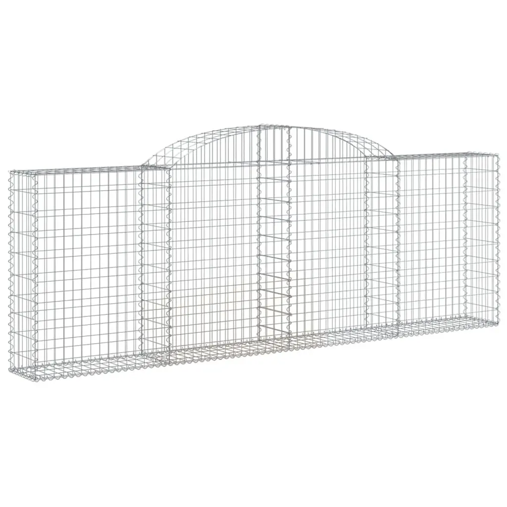 Gabion Basket Garden Barrier 300x30x100120 cm Arched Silver
