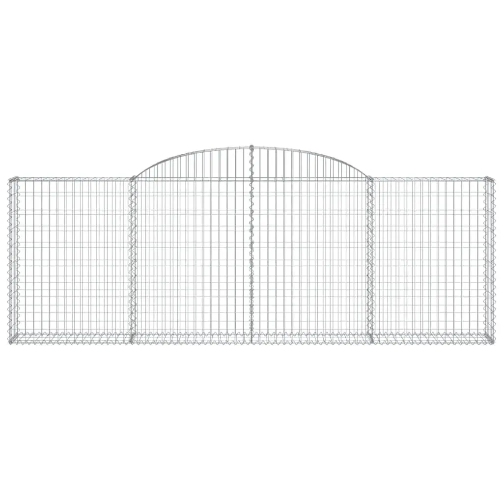 Gabion Basket Garden Barrier 300x30x100120 cm Arched Silver