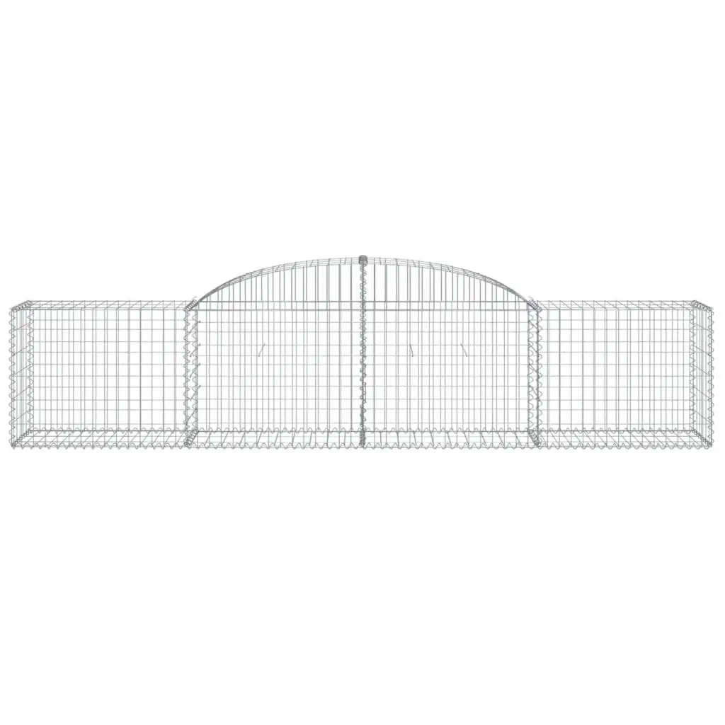 Arched Gabion Basket Garden Barrier Retaining Wall Decorative Silver 300 x 50 x 60/80 cm