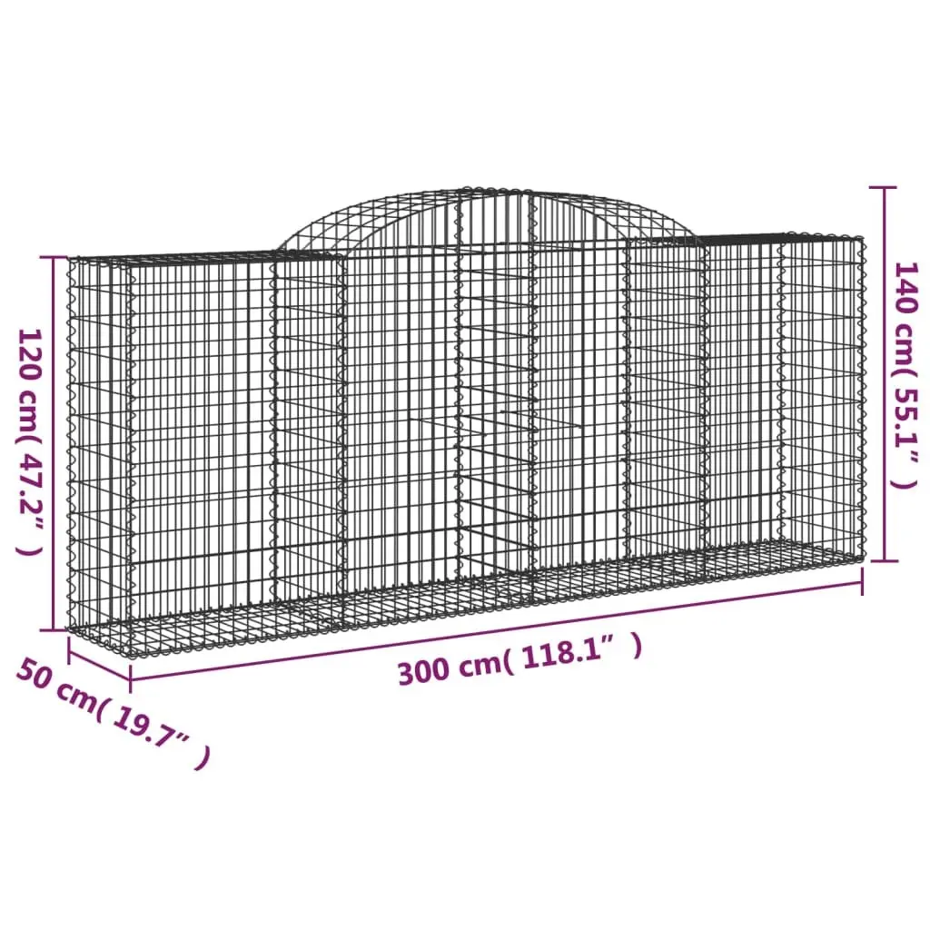 Arched Gabion Basket Galvanised Iron Garden Barrier Retaining Wall Decorative