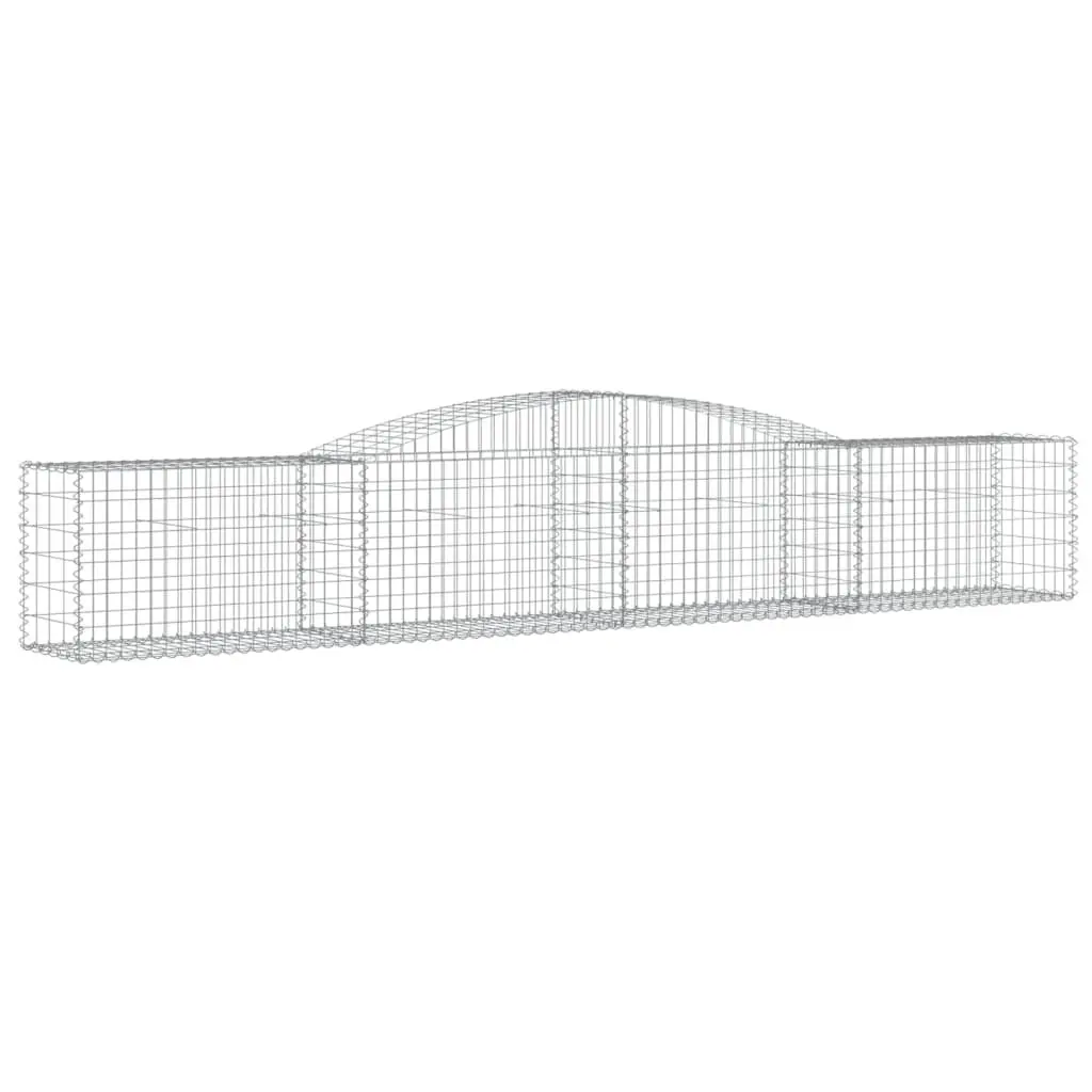 Arched Gabion Basket Garden Barrier Retaining Wall 400 x 50 x 60/80 cm Silver