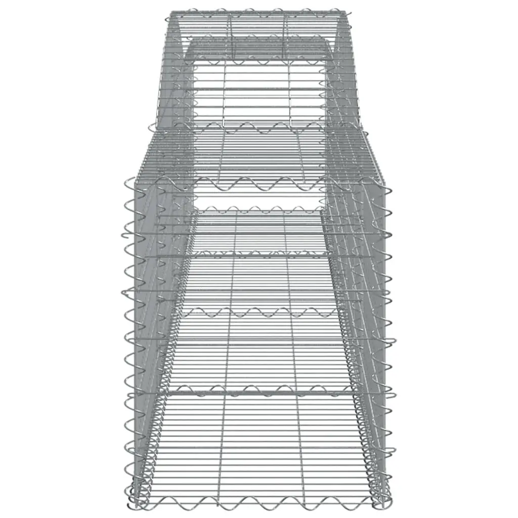 Arched Gabion Basket Garden Barrier Retaining Wall 400 x 50 x 60/80 cm Silver