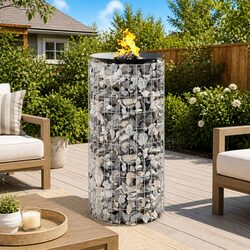 Reliable 50cm Round Gabion Fire Pit for Outdoor Spaces