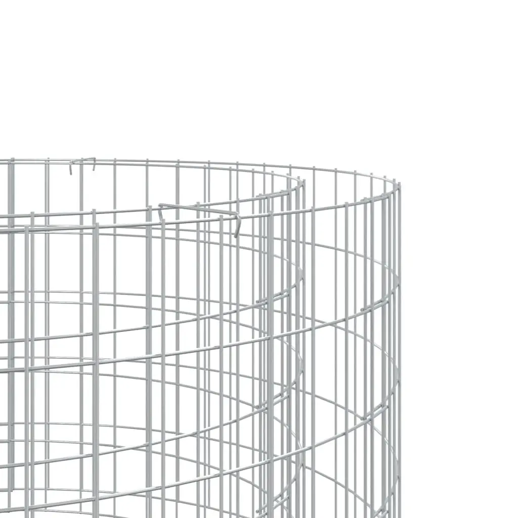 Gabion Fire Pit Outdoor Fireplace Heater 50cm Silver
