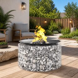 Quality Gabion Fire Pit Ø 100 cm - Practical Outdoor Solution