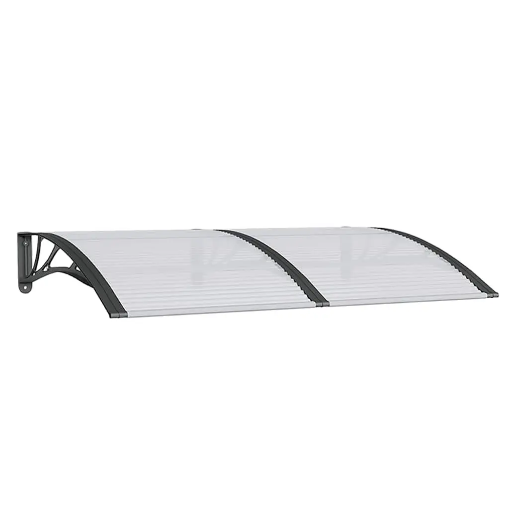 Door Canopy Weather Shield 150x100cm Black Polycarbonate Porch Awning