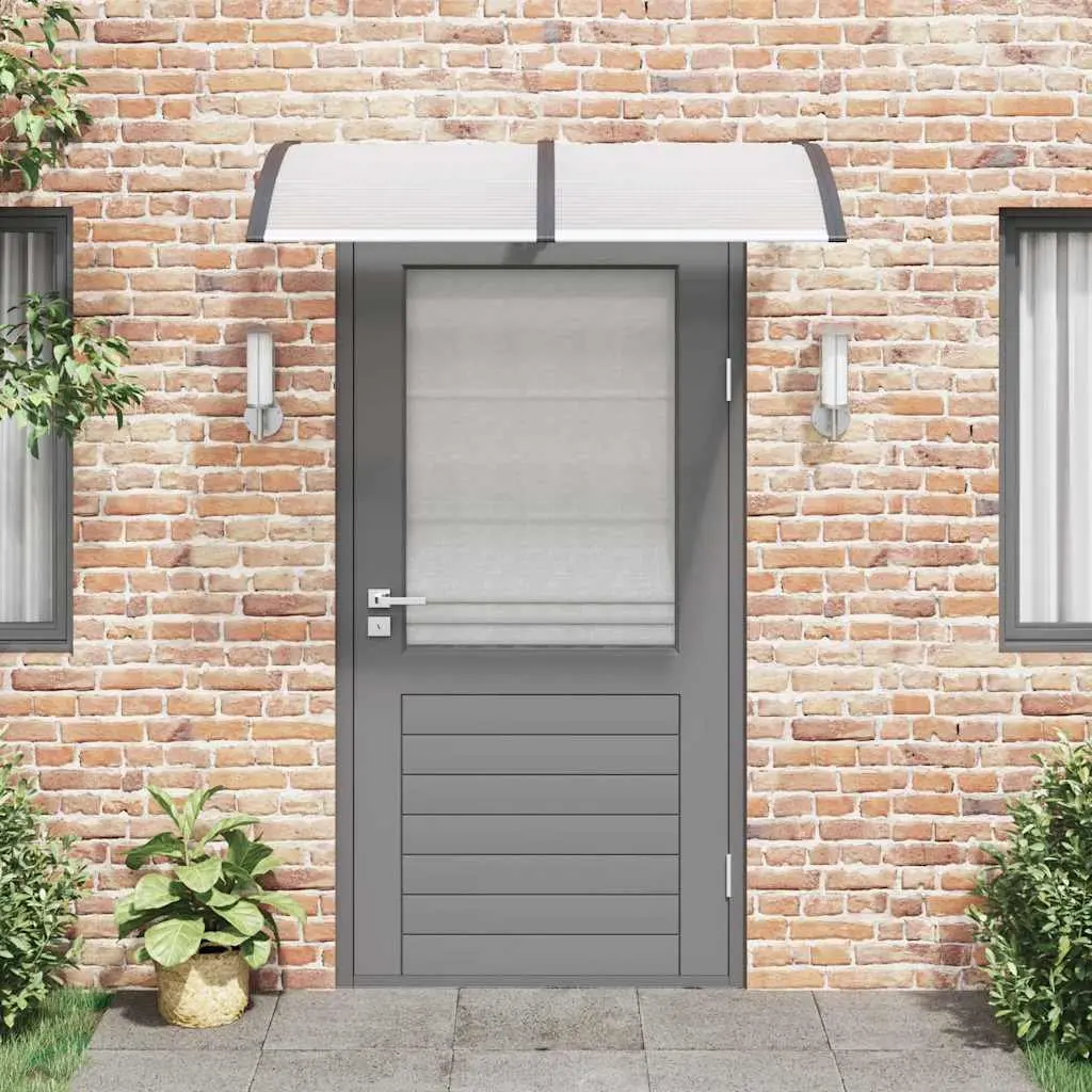 Door Canopy Weather Shield 150x100cm Black Polycarbonate Porch Awning