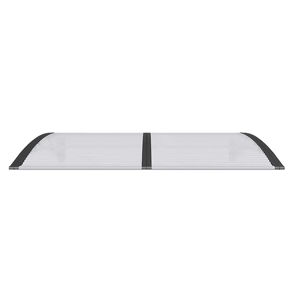 Door Canopy Weather Shield 150x100cm Black Polycarbonate Porch Awning