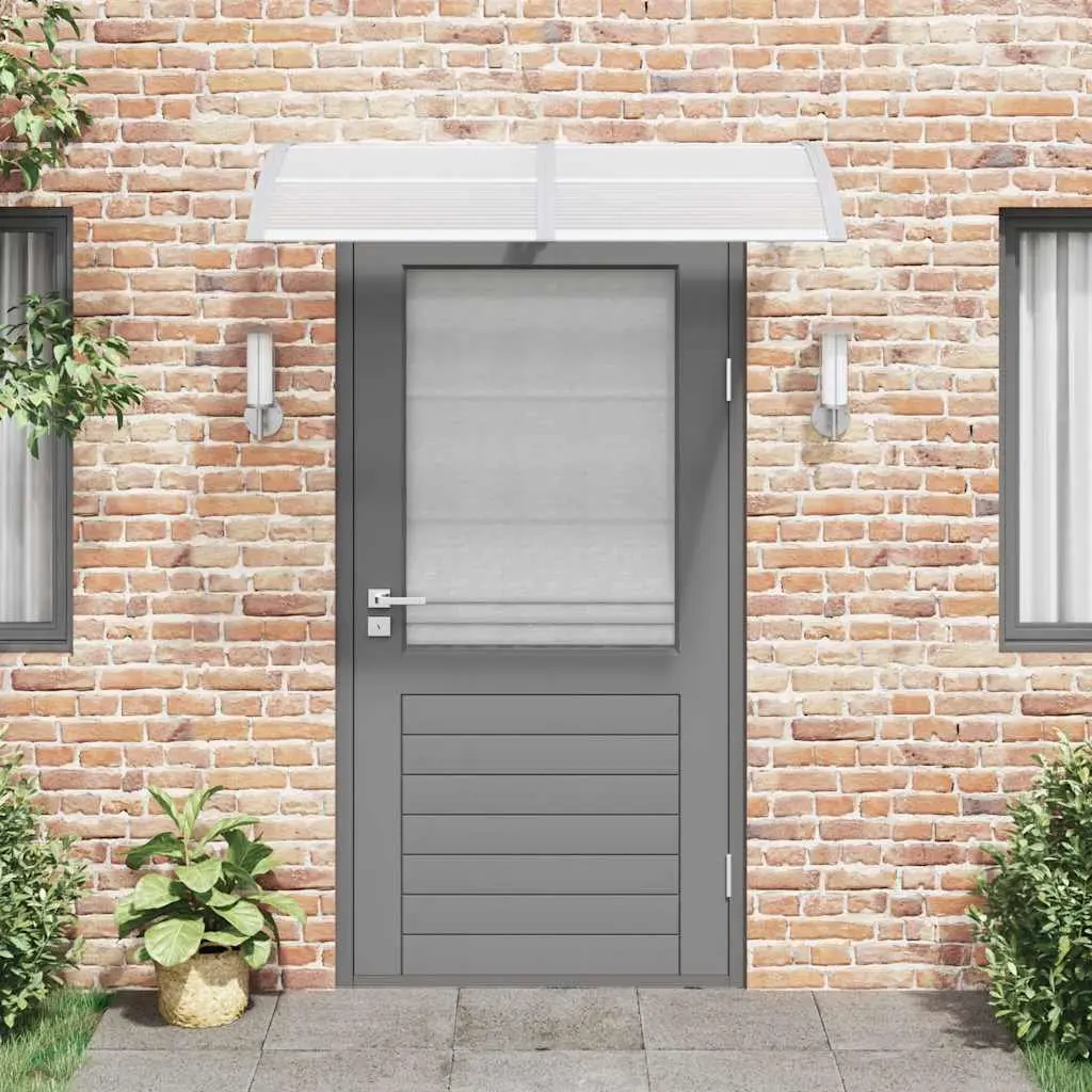Door Canopy Weather Resistant 150x100cm Grey Polycarbonate Awning Porch Roof Rain Shelter
