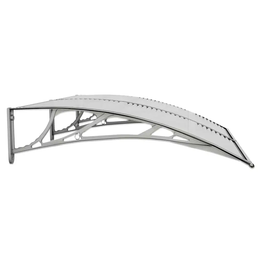 Door Canopy Weather Resistant 150x100cm Grey Polycarbonate Awning Porch Roof Rain Shelter