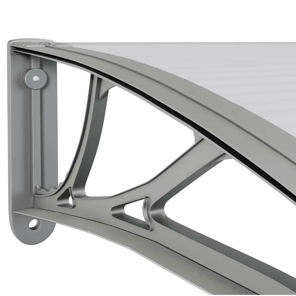 Door Canopy Weather Resistant 150x100cm Grey Polycarbonate Awning Porch Roof Rain Shelter