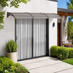 Reliable Black Door Canopy - 300x100 cm for Rain and Snow