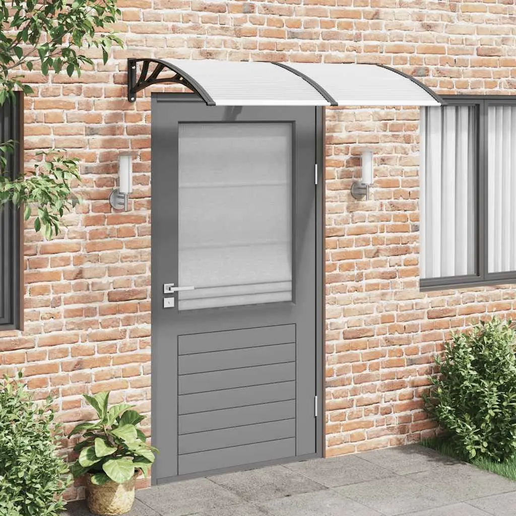 Door Canopy Weather Protection 150x75cm Black Polycarbonate Awning