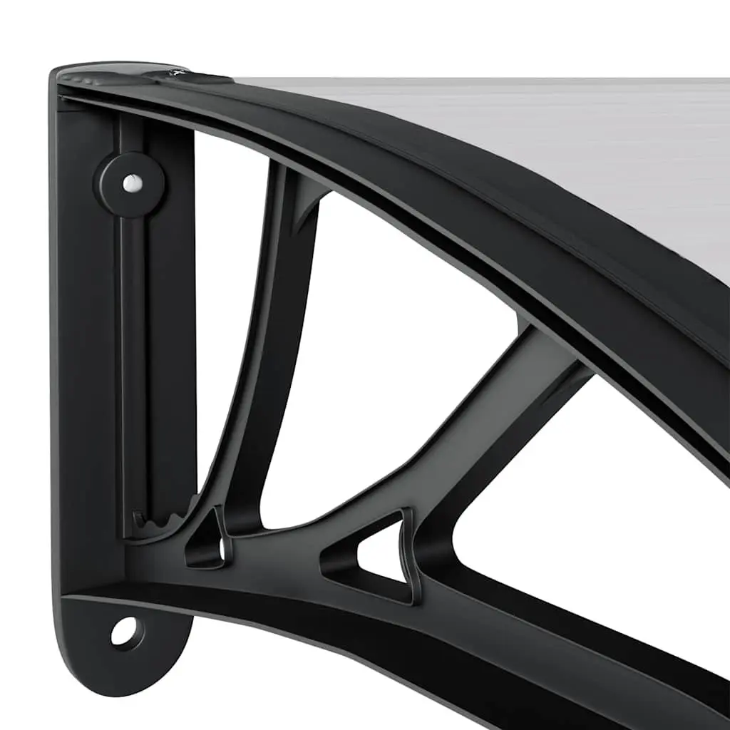 Door Canopy Weather Protection 150x75cm Black Polycarbonate Awning