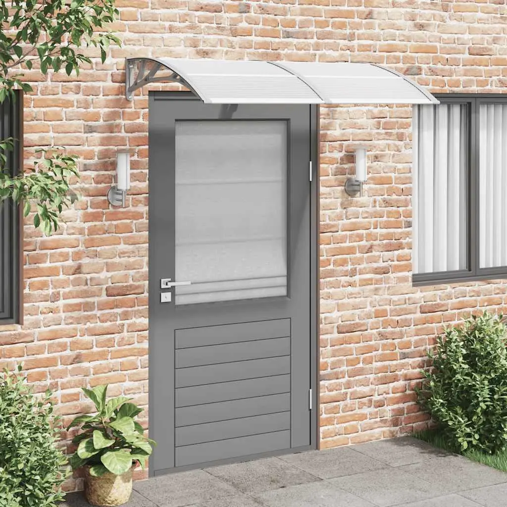 Door Canopy Weather Protection 150x75cm Grey Polycarbonate