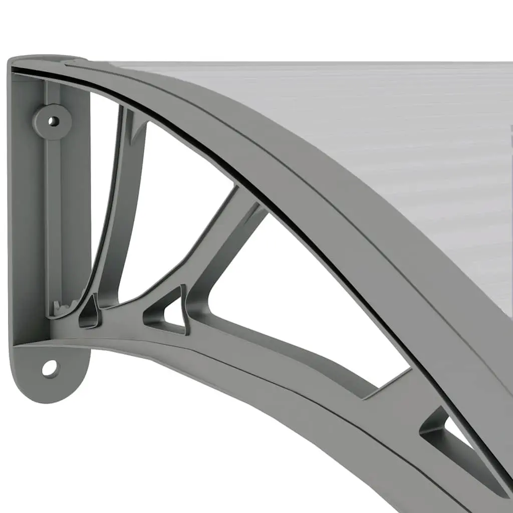 Door Canopy Weather Protection 150x75cm Grey Polycarbonate