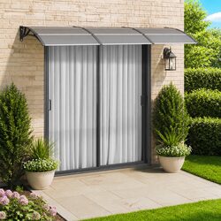 Reliable and Practical Black Door Canopy 300x75 cm