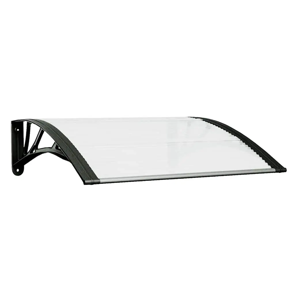 Door Canopy Weather Resistant 80x75cm Black Polycarbonate Awning