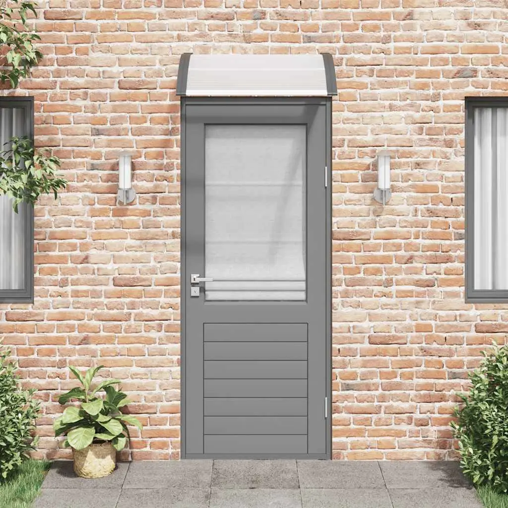 Door Canopy Weather Resistant 80x75cm Black Polycarbonate Awning