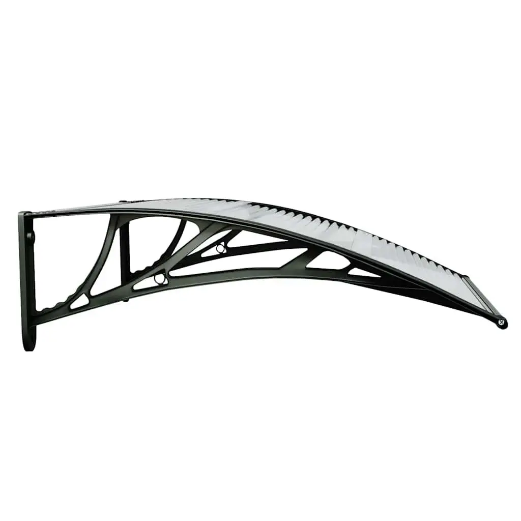 Door Canopy Weather Resistant 80x75cm Black Polycarbonate Awning
