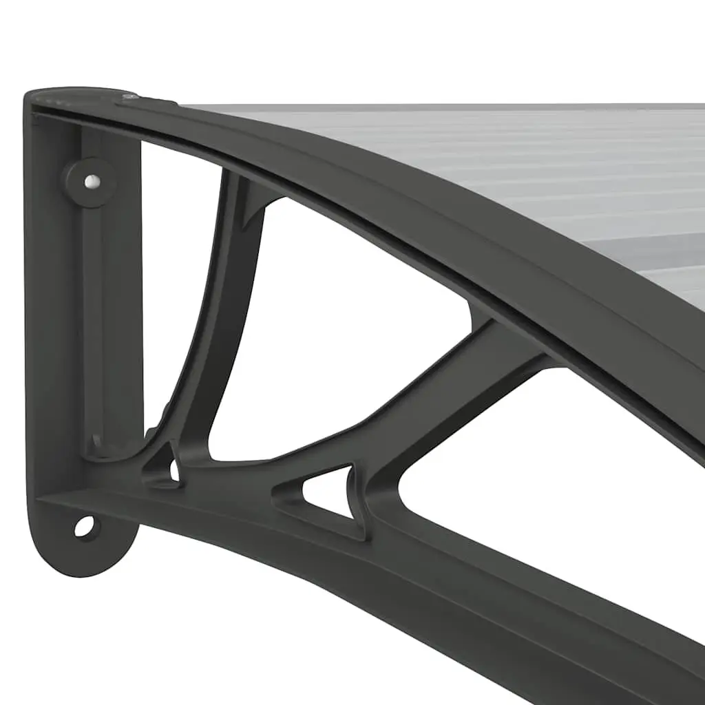Door Canopy Weather Resistant 80x75cm Black Polycarbonate Awning
