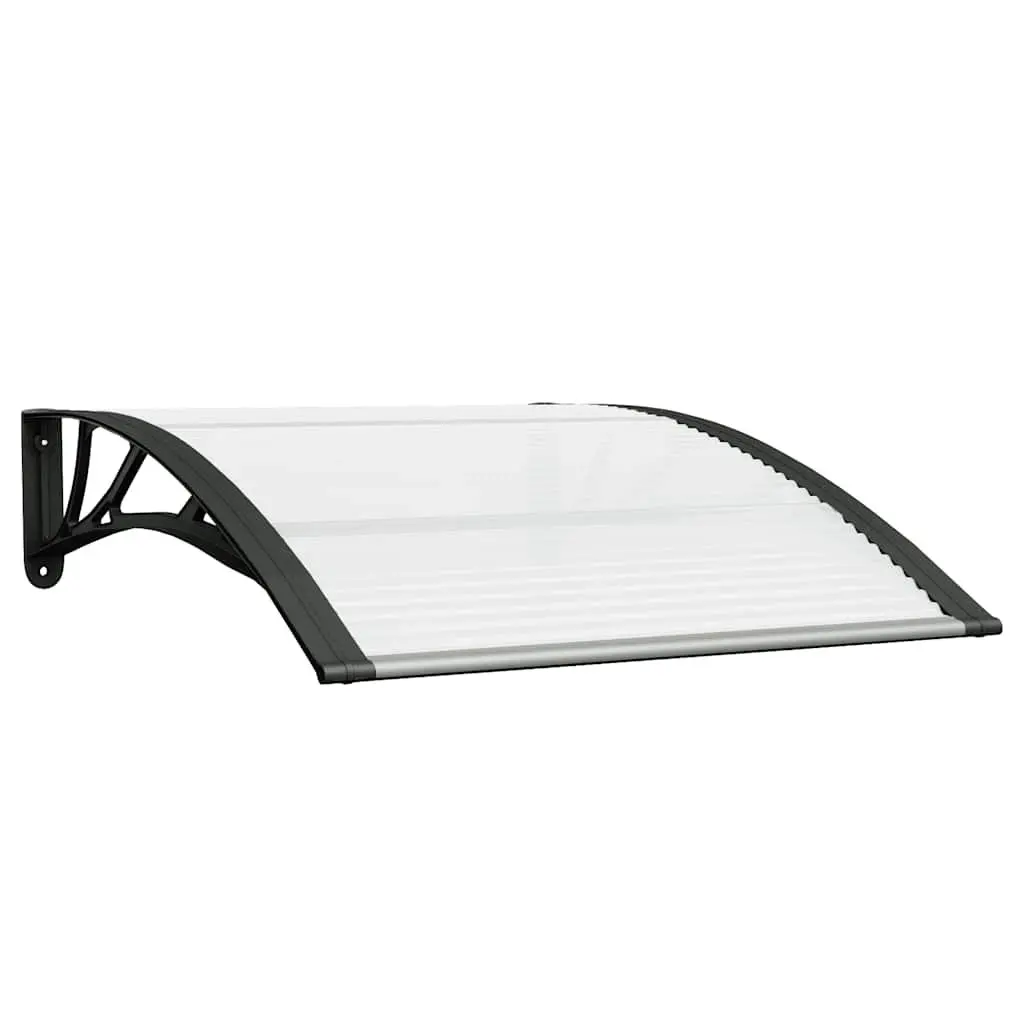 Door Canopy Weather Protection 100x75cm Black Polycarbonate