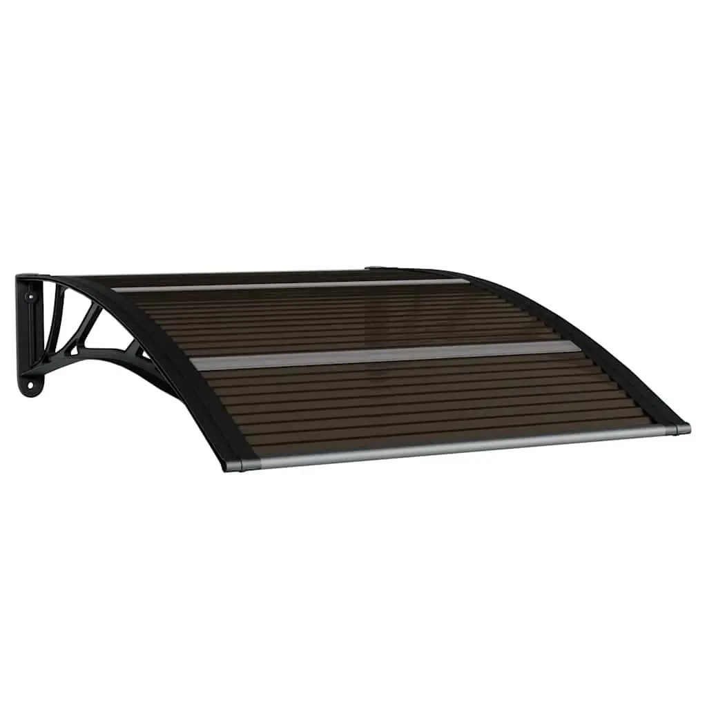 Polycarbonate Awning Door Canopy Weather Shield 100x80cm Black Outdoor Shelter