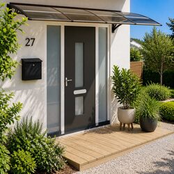 Reliable and Practical Black Door Canopy 350x75 cm