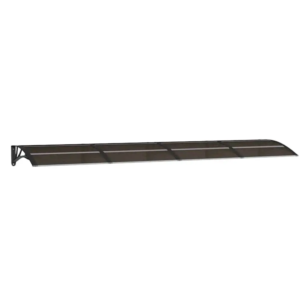 Door Canopy Weather Protection 350x75 cm Black Polycarbonate Awning Shelter Roof Cover
