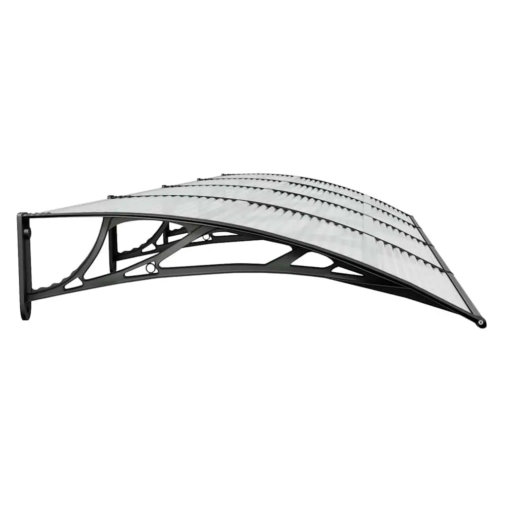 Door Canopy Weather Protection 350x100cm Black Polycarbonate