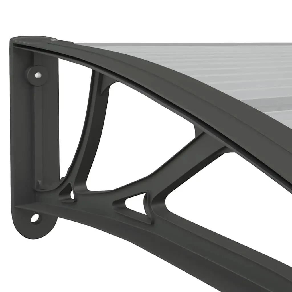Door Canopy Weather Protection 350x100cm Black Polycarbonate
