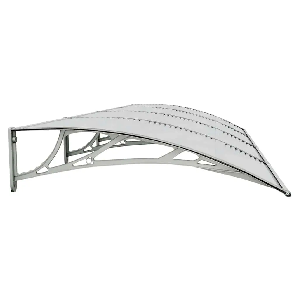 Grey Polycarbonate Awning Door Canopy Weather Shield 350x100 cm Outdoor Entrance Protection