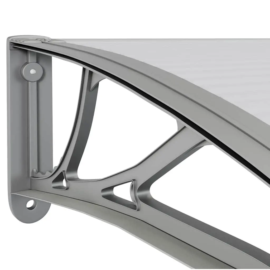 Grey Polycarbonate Awning Door Canopy Weather Shield 350x100 cm Outdoor Entrance Protection
