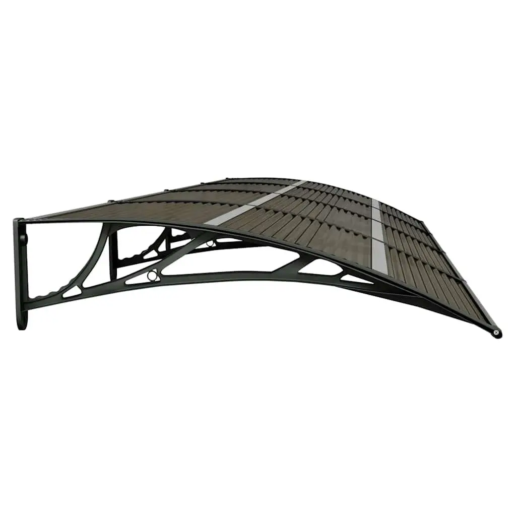 Door Canopy Weather Shield 350x100 cm Polycarbonate Black Awning