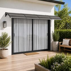 Reliable Black Door Canopy 400x75cm for Your Home