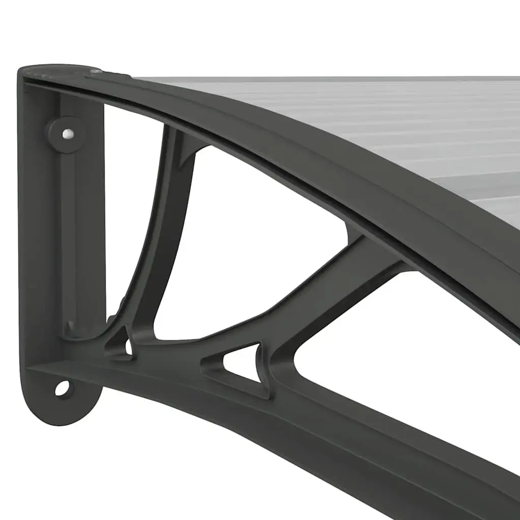 Door Canopy Awning Outdoor Shelter 400x100cm Black Polycarbonate