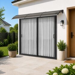 Reliable Black Door Canopy 400x100 cm with Strong Build