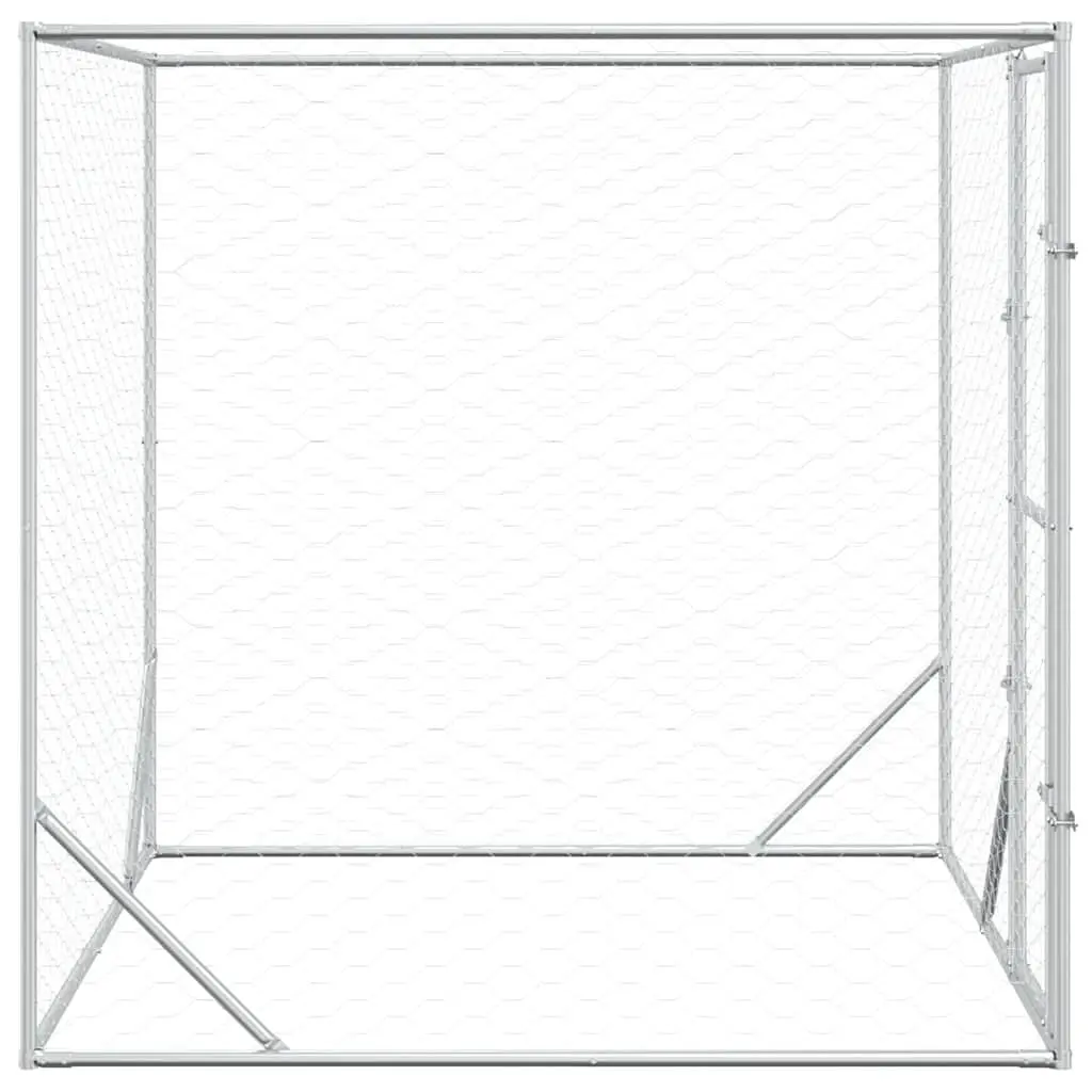 Outdoor Dog Kennel Spacious Enclosure 2x2x2m Silver