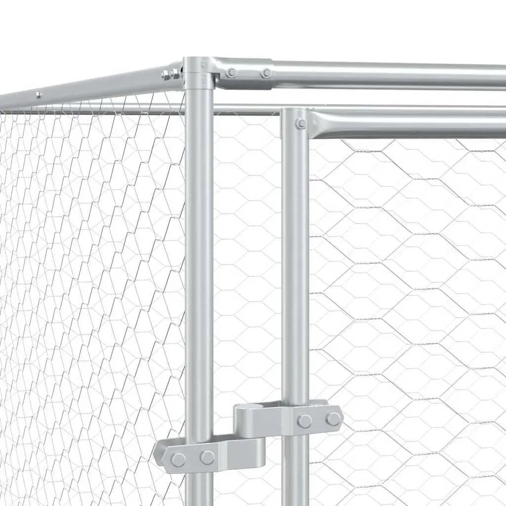 Outdoor Dog Kennel Spacious Enclosure 2x2x2m Silver