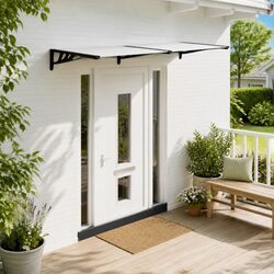 Reliable Door Canopy - Quality Black Transparent Awning 239x90cm