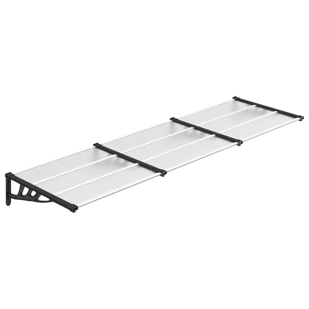 Door Canopy Weather Shield 297.5x90cm Polycarbonate Black Transparent
