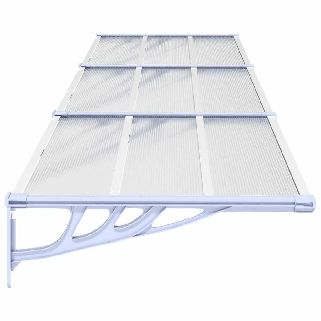 Door Canopy Polycarbonate Grey Transparent 358.5x90cm Awning Shelter